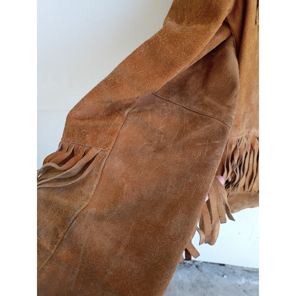 Pioneer Wear Western, Cowgirl Fringed Leather Suede Coat 16 Button Up Women - Picture 7 of 10